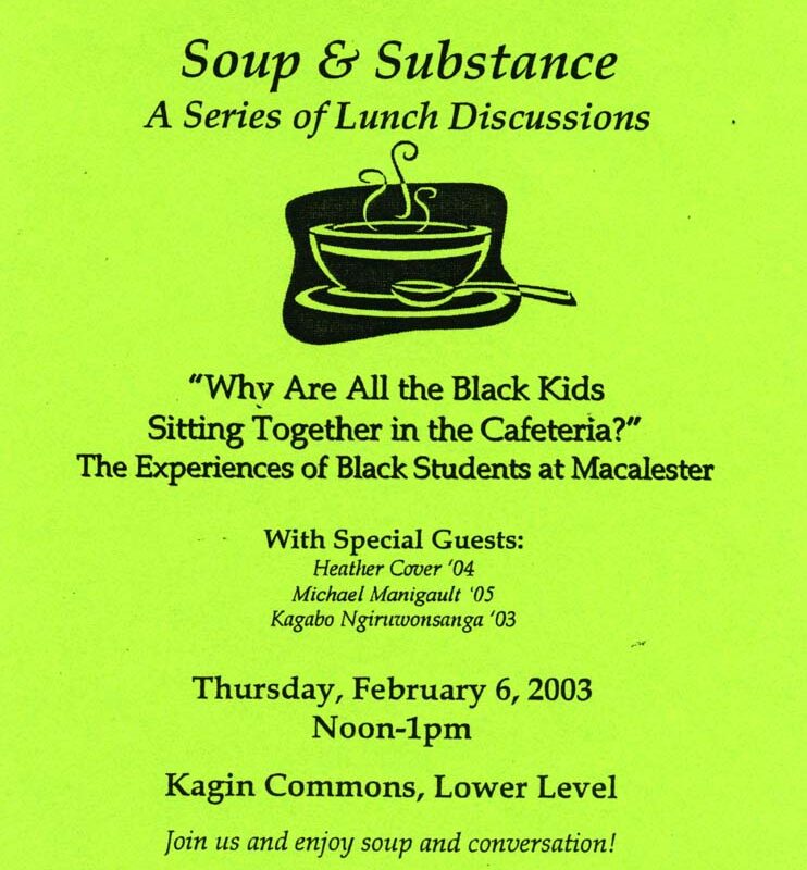 Soup and Substance flyer 2003